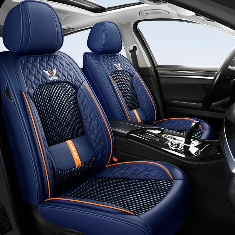 Housse Complète pour Sièges de Voiture en Cuir Véritable Universelle Italian + CADEAU : Tapis Intégral Offert